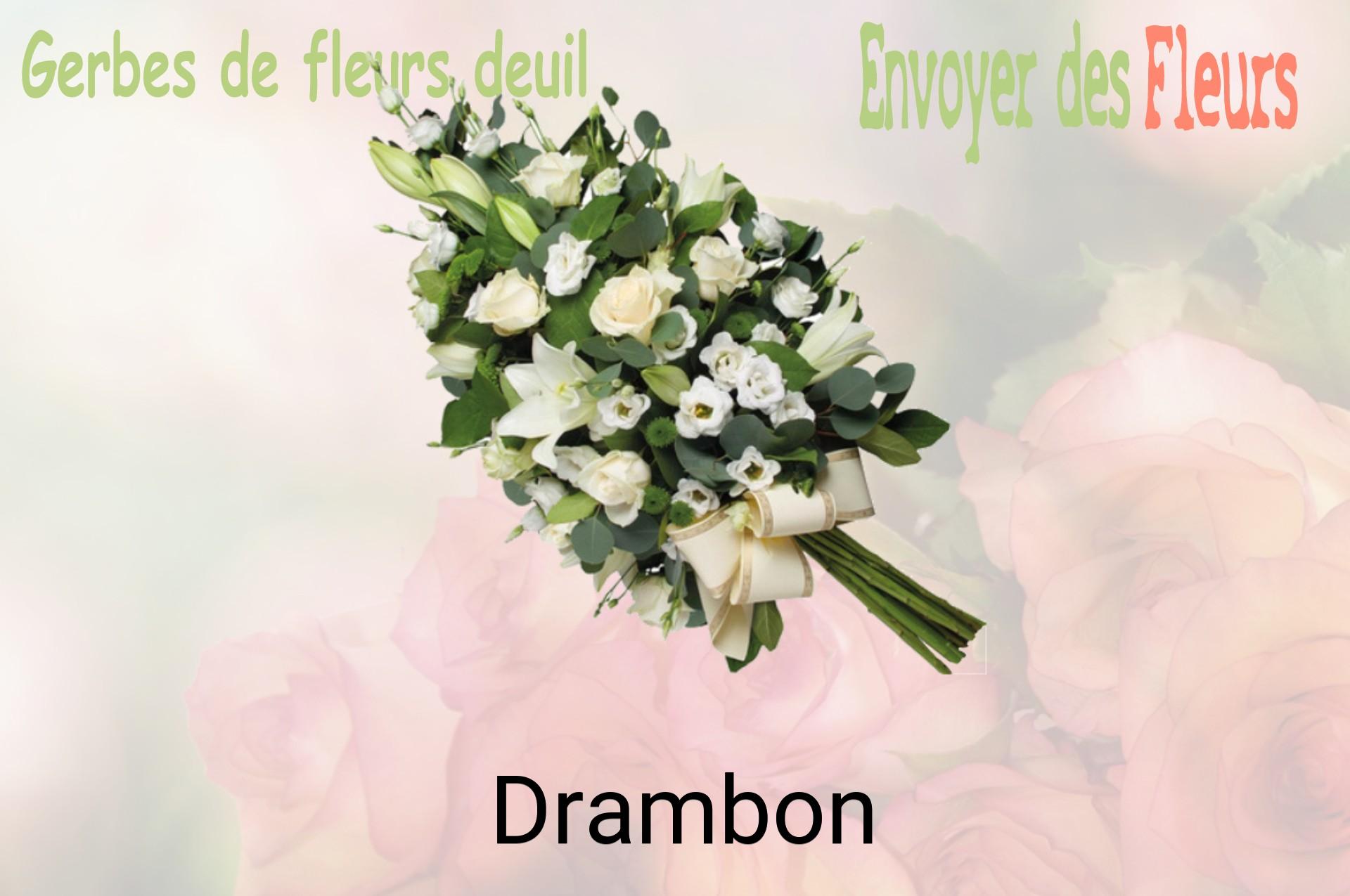 Gerbe de fleurs de deuil livrée à Drambon